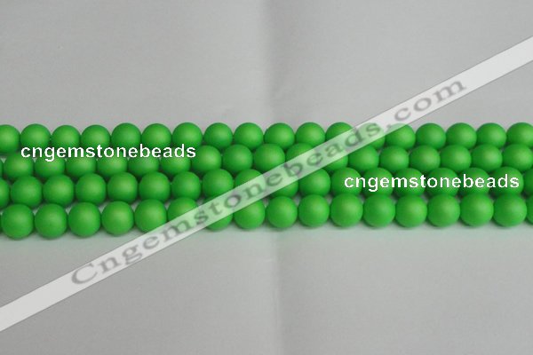CSB1433 15.5 inches 10mm matte round shell pearl beads wholesale