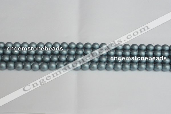 CSB1435 15.5 inches 4mm matte round shell pearl beads wholesale