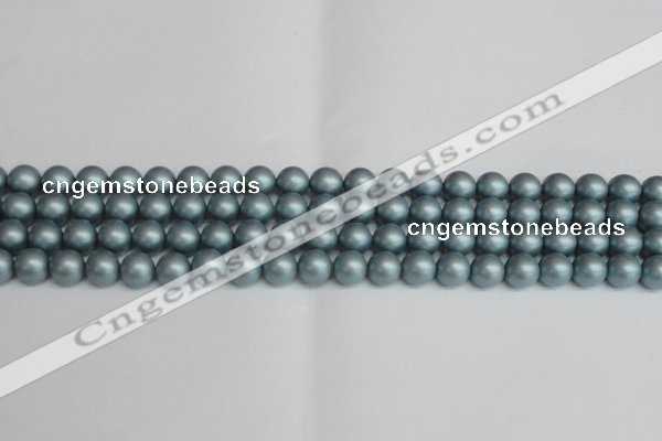 CSB1436 15.5 inches 6mm matte round shell pearl beads wholesale