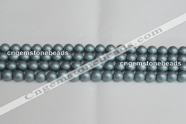 CSB1437 15.5 inches 8mm matte round shell pearl beads wholesale