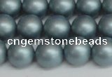 CSB1438 15.5 inches 10mm matte round shell pearl beads wholesale