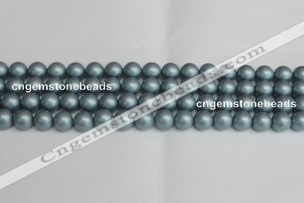 CSB1438 15.5 inches 10mm matte round shell pearl beads wholesale