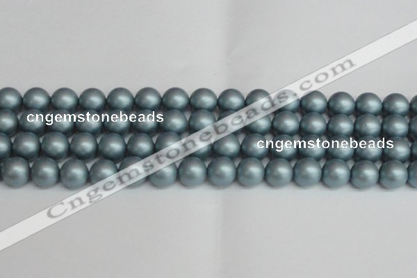 CSB1439 15.5 inches 12mm matte round shell pearl beads wholesale