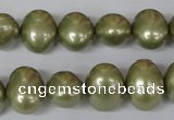 CSB144 15.5 inches 12*15mm – 13*16mm oval shell pearl beads