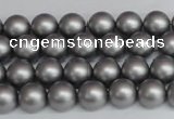 CSB1440 15.5 inches 4mm matte round shell pearl beads wholesale