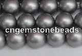 CSB1443 15.5 inches 10mm matte round shell pearl beads wholesale