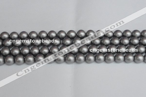 CSB1444 15.5 inches 12mm matte round shell pearl beads wholesale