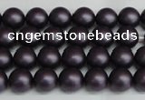 CSB1445 15.5 inches 4mm matte round shell pearl beads wholesale