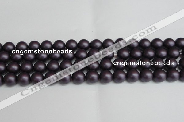 CSB1449 15.5 inches 12mm matte round shell pearl beads wholesale