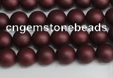 CSB1450 15.5 inches 4mm matte round shell pearl beads wholesale