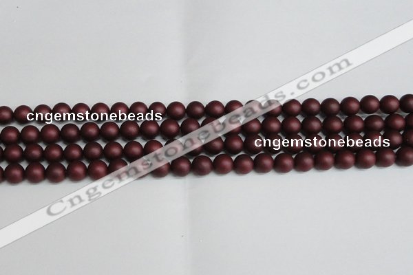 CSB1451 15.5 inches 6mm matte round shell pearl beads wholesale