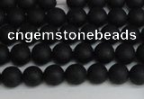 CSB1455 15.5 inches 4mm matte round shell pearl beads wholesale