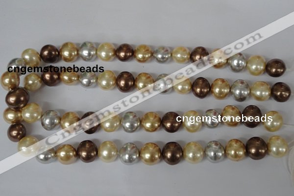 CSB155 15.5 inches 12*15mm – 13*16mm oval mixed color shell pearl beads