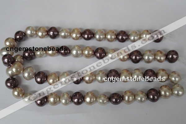 CSB157 15.5 inches 12*15mm – 13*16mm oval mixed color shell pearl beads