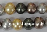 CSB158 15.5 inches 12*15mm – 13*16mm oval mixed color shell pearl beads