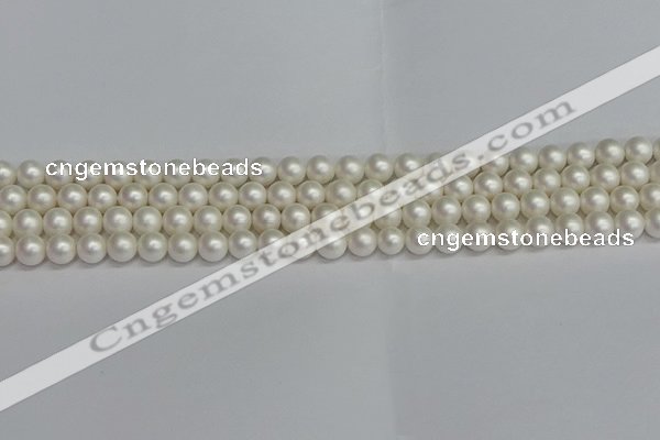 CSB1600 15.5 inches 4mm round matte shell pearl beads wholesale