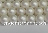 CSB1601 15.5 inches 6mm round matte shell pearl beads wholesale