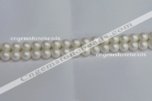 CSB1602 15.5 inches 8mm round matte shell pearl beads wholesale