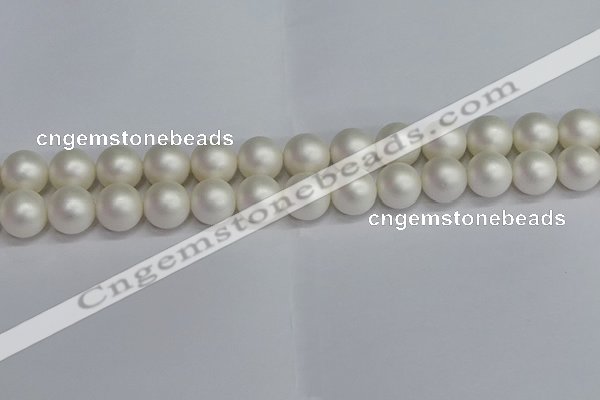 CSB1604 15.5 inches 12mm round matte shell pearl beads wholesale