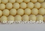 CSB1610 15.5 inches 4mm round matte shell pearl beads wholesale