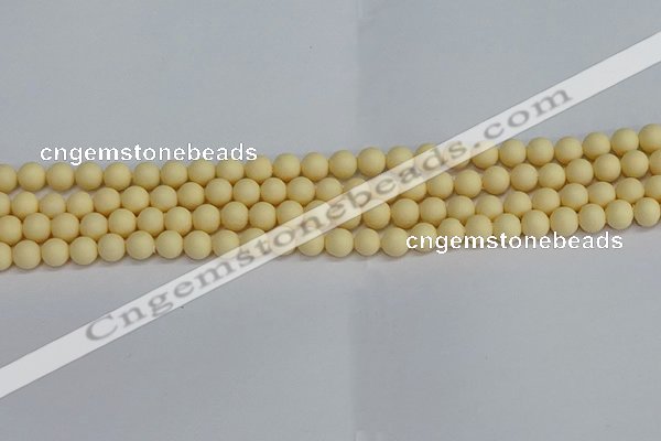 CSB1610 15.5 inches 4mm round matte shell pearl beads wholesale