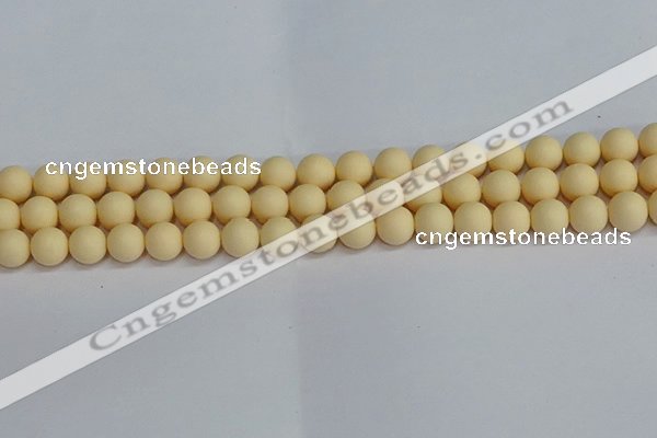 CSB1612 15.5 inches 8mm round matte shell pearl beads wholesale