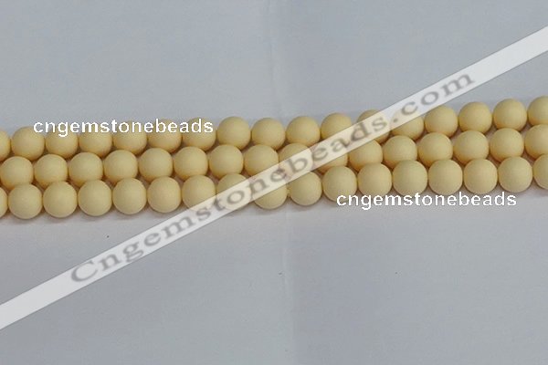 CSB1613 15.5 inches 10mm round matte shell pearl beads wholesale