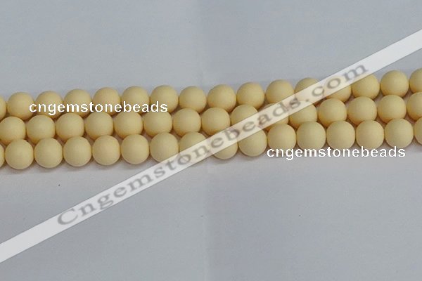 CSB1614 15.5 inches 12mm round matte shell pearl beads wholesale