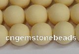 CSB1615 15.5 inches 14mm round matte shell pearl beads wholesale