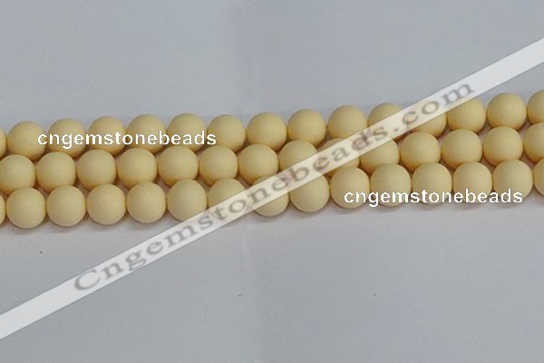 CSB1615 15.5 inches 14mm round matte shell pearl beads wholesale