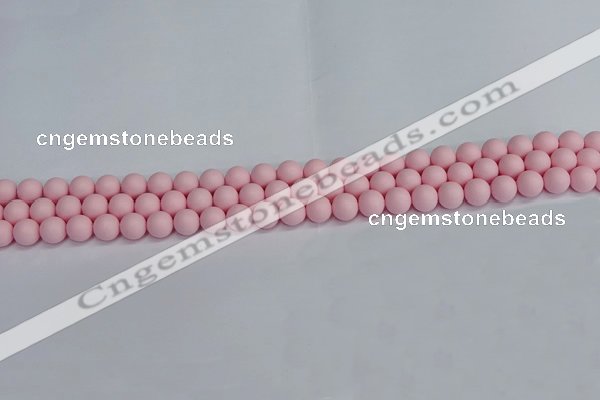 CSB1620 15.5 inches 4mm round matte shell pearl beads wholesale