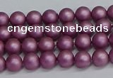 CSB1630 15.5 inches 4mm round matte shell pearl beads wholesale