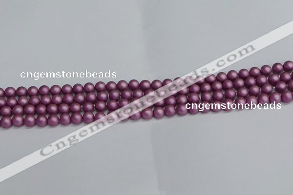 CSB1630 15.5 inches 4mm round matte shell pearl beads wholesale