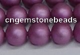 CSB1635 15.5 inches 14mm round matte shell pearl beads wholesale