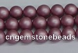 CSB1640 15.5 inches 4mm round matte shell pearl beads wholesale