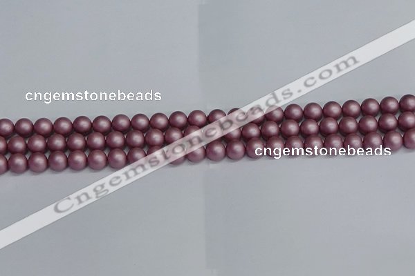 CSB1640 15.5 inches 4mm round matte shell pearl beads wholesale