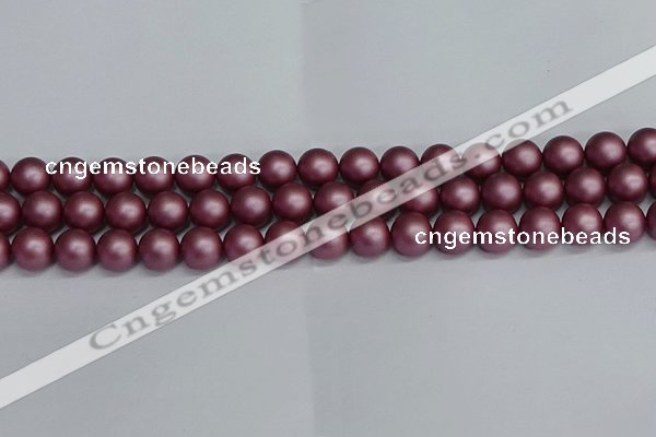 CSB1642 15.5 inches 8mm round matte shell pearl beads wholesale