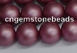 CSB1644 15.5 inches 12mm round matte shell pearl beads wholesale