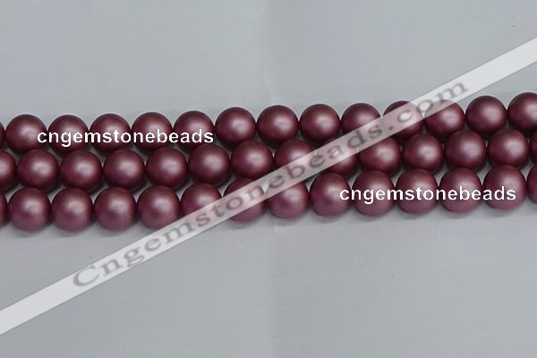 CSB1645 15.5 inches 14mm round matte shell pearl beads wholesale