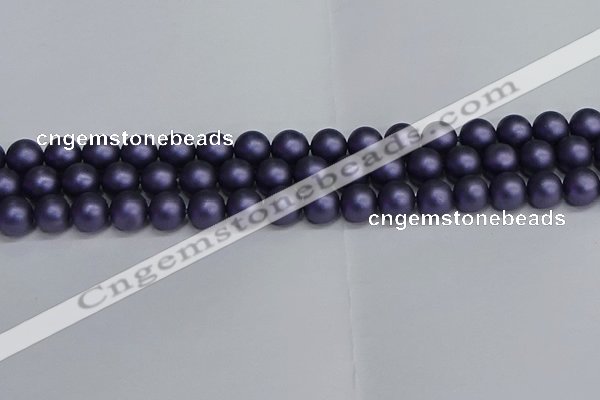 CSB1653 15.5 inches 10mm round matte shell pearl beads wholesale