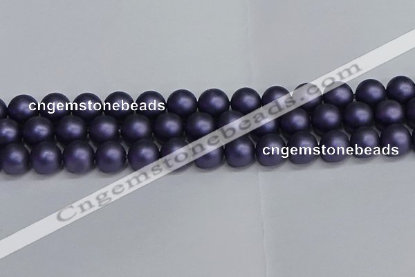 CSB1655 15.5 inches 14mm round matte shell pearl beads wholesale