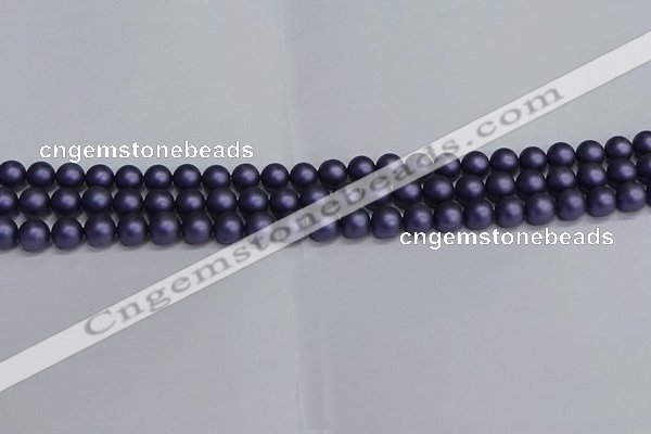 CSB1660 15.5 inches 4mm round matte shell pearl beads wholesale