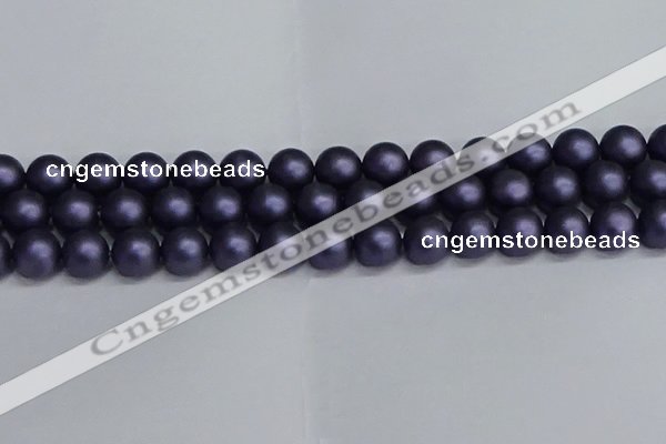 CSB1664 15.5 inches 12mm round matte shell pearl beads wholesale