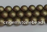 CSB1670 15.5 inches 4mm round matte shell pearl beads wholesale