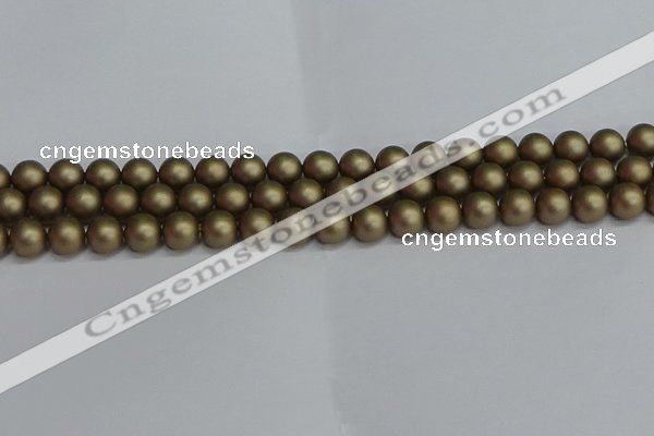 CSB1672 15.5 inches 8mm round matte shell pearl beads wholesale