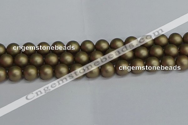 CSB1675 15.5 inches 14mm round matte shell pearl beads wholesale