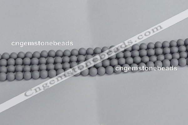 CSB1690 15.5 inches 4mm round matte shell pearl beads wholesale