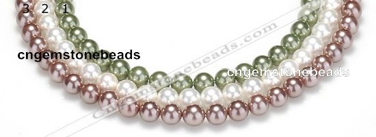 CSB17 16 inches 8mm round shell pearl beads Wholesale