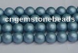 CSB1710 15.5 inches 4mm round matte shell pearl beads wholesale
