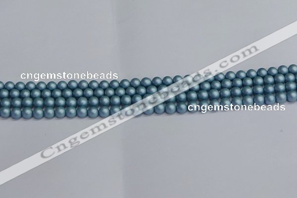 CSB1710 15.5 inches 4mm round matte shell pearl beads wholesale